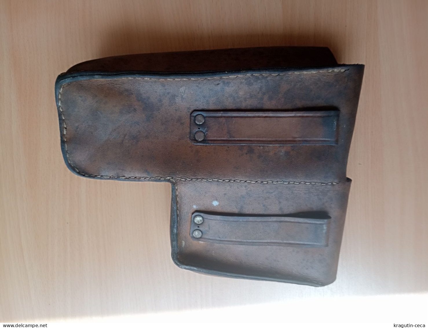 ARMY LEATHER AMMUNITION VINTAGE HOLSTER ERA AFTER WW2 AMMO POUCH CASE MAYBE Thompson HALFTER ETUI ARMEE