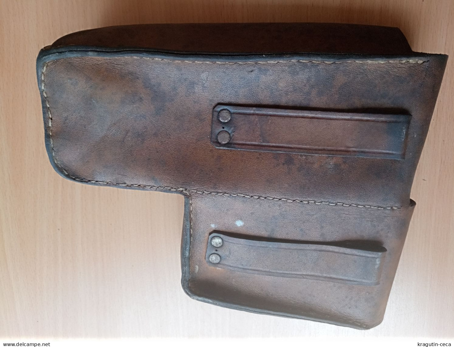 ARMY LEATHER AMMUNITION VINTAGE HOLSTER ERA AFTER WW2 AMMO POUCH CASE MAYBE Thompson HALFTER ETUI ARMEE