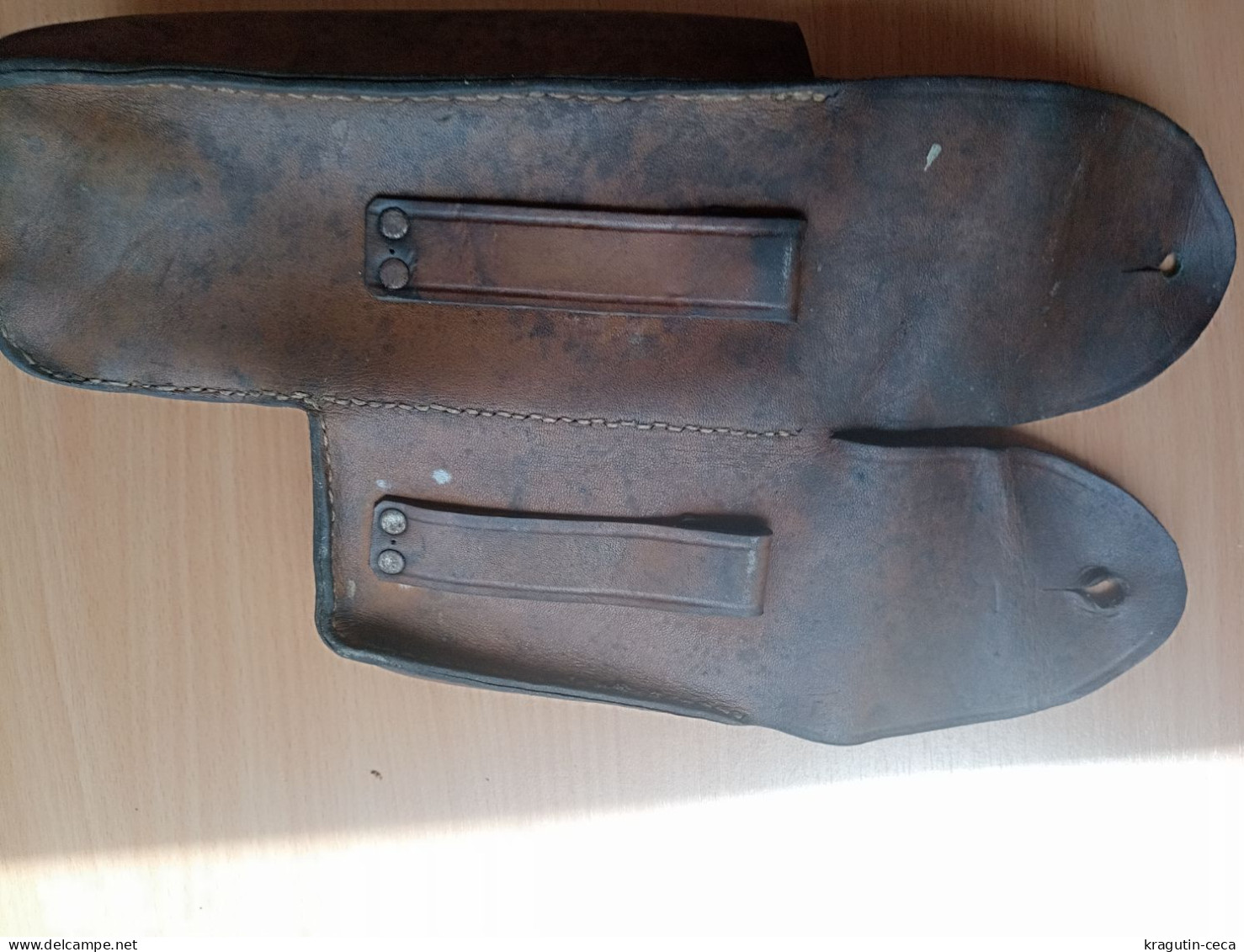 ARMY LEATHER AMMUNITION VINTAGE HOLSTER ERA AFTER WW2 AMMO POUCH CASE MAYBE Thompson HALFTER ETUI ARMEE