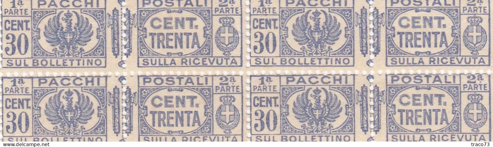 PACCHI POSTALI   /  Cent. 30 X 4 - Pacchi Postali