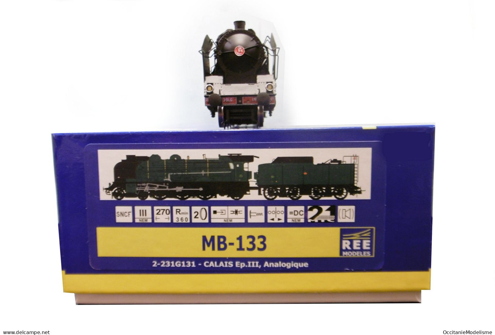 REE - Locomotive vapeur PACIFIC 231 G 131 Calais ép. III réf. MB-133 Neuf NBO HO 1/87