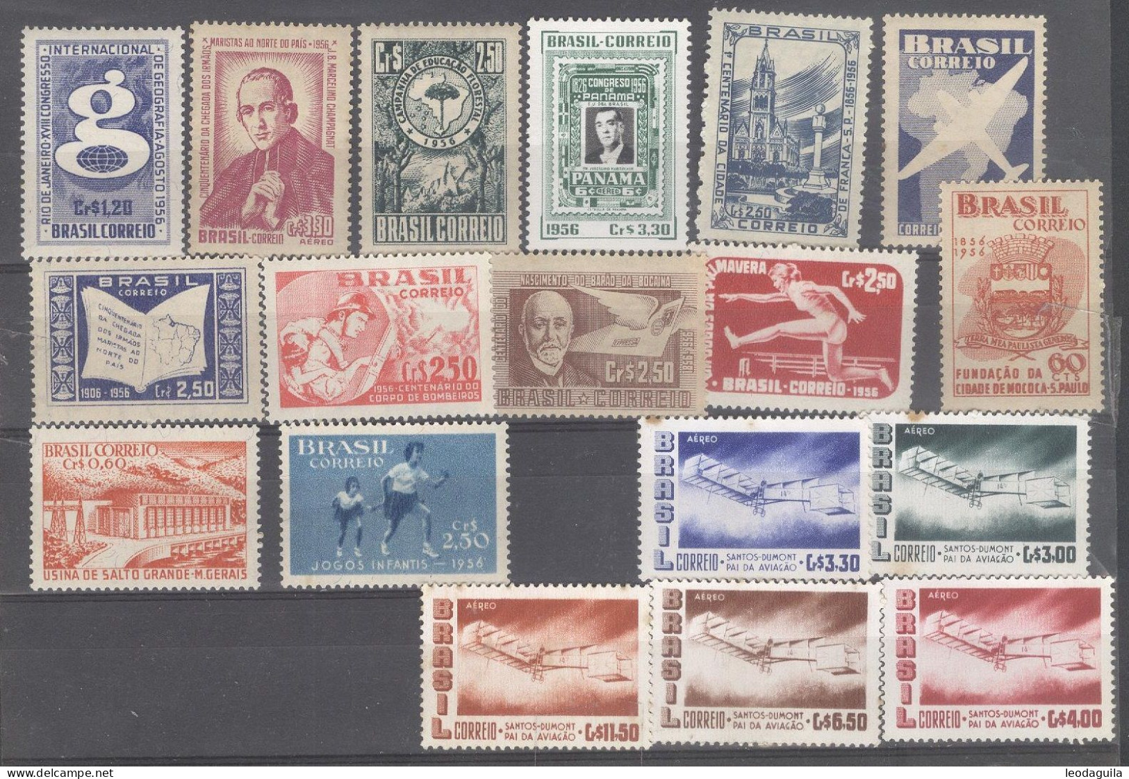 BRAZIL 1956   FULL YEAR COLLECTION  - 18 MINT  COMMEMORATIVES STAMPS - Annate Complete