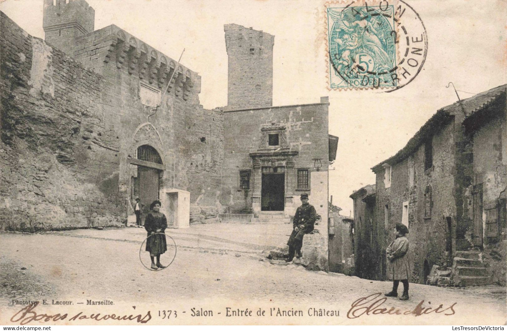 FRANCE - Salon - Entrée De L'Ancien Château - Enfants Jouant - Carte Postale Ancienne - Salon De Provence