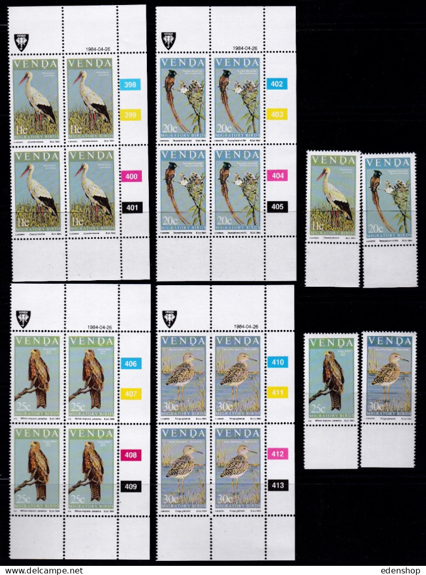 !984 SOUTH AFRICA VENDA SPECIAL OFFER, ALL 17 MNH Stamps,20 Control Blocks,5 FDCs,4 First Day sheets,16 cancelled pairs