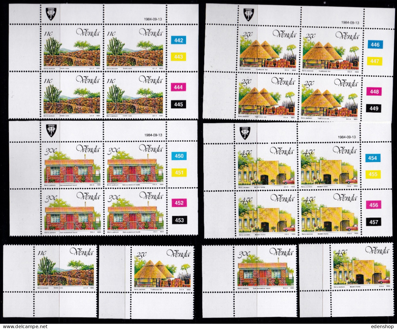 !984 SOUTH AFRICA VENDA SPECIAL OFFER, ALL 17 MNH Stamps,20 Control Blocks,5 FDCs,4 First Day sheets,16 cancelled pairs