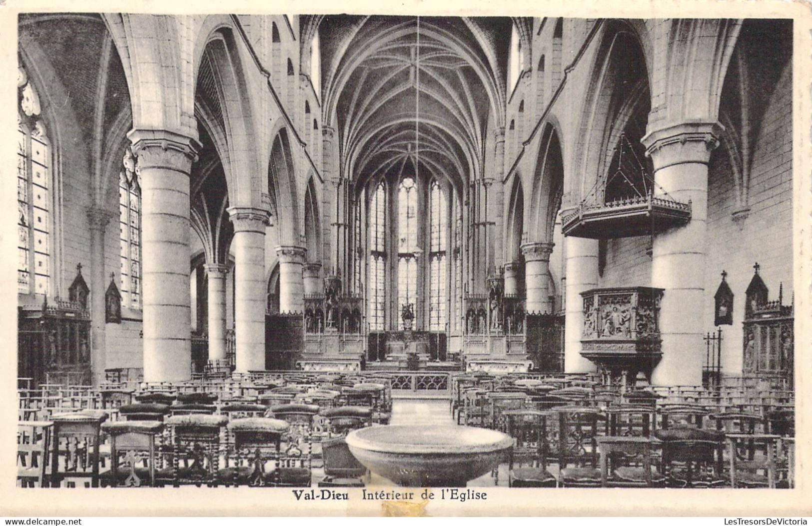 BELGIQUE - AUBEL - VAL DIEU - Intérieur De L'église - Edit Oscar Bomboir - Carte Postale Ancienne - Aubel
