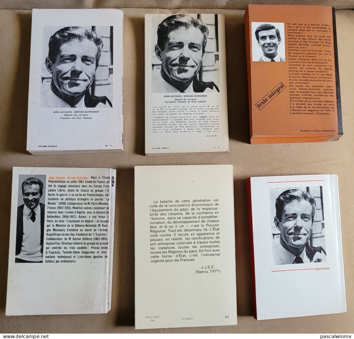 LOT De 5 Livres De JJ SERVAN-SCHREIBER + 1 De Son Frère Jean-Louis - Bücherpakete