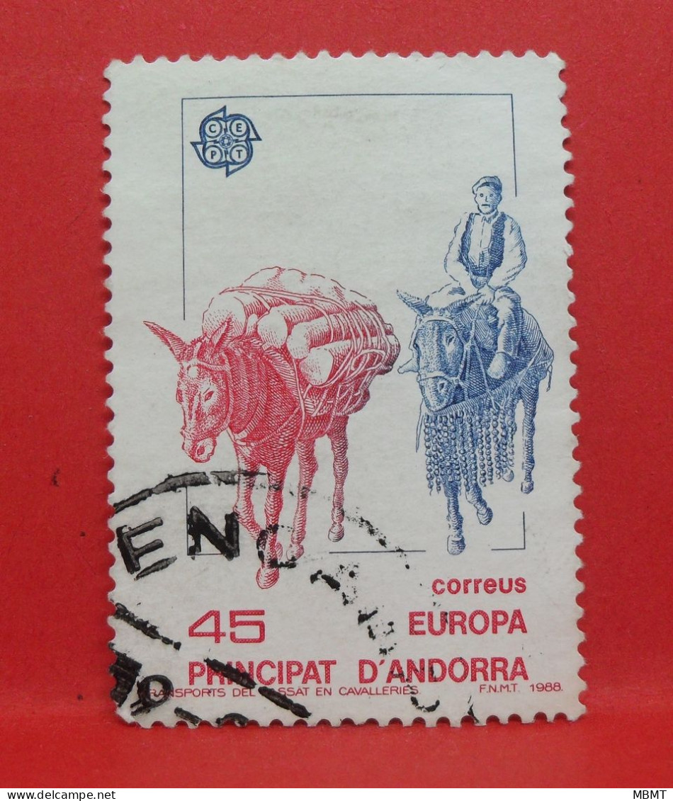 N°199 - 45 Pesetas - Année 1988 - Timbre Oblitéré Andorre Espagnol - - Used Stamps