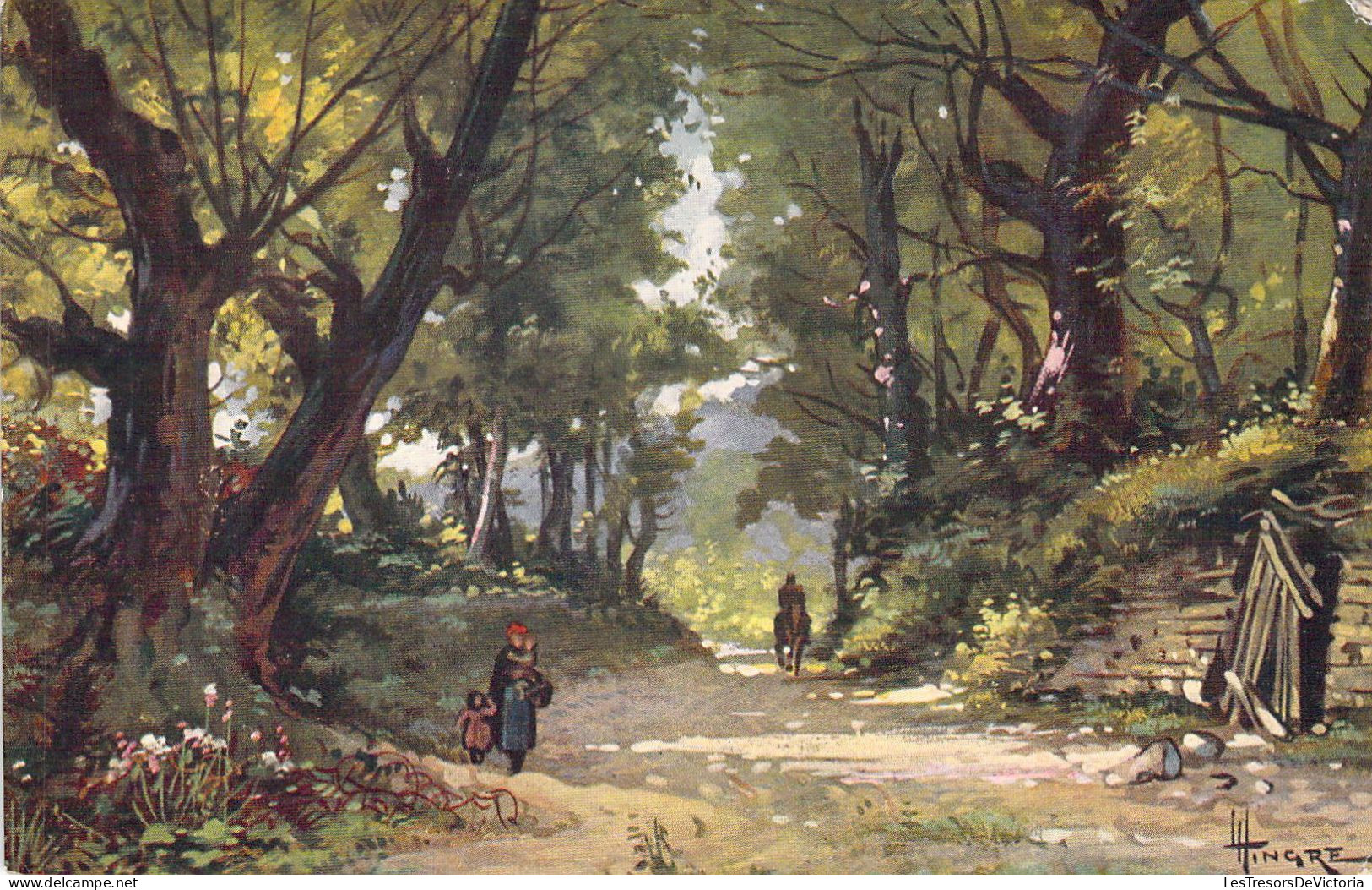 ILLUSTRATEUR - HINGRE - Ballade En Forêt - Carte Postale Ancienne - Haffner