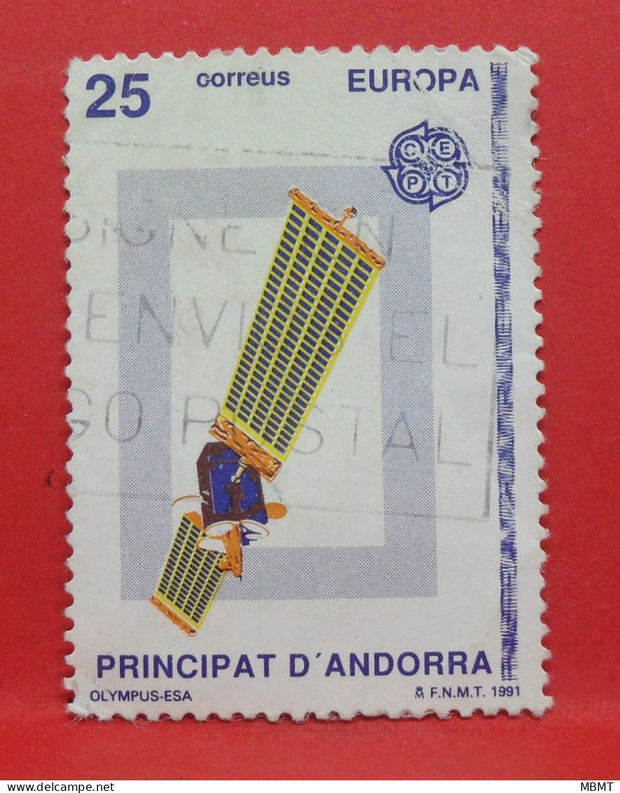 N°219 - 25 Pesetas - Année 1991 - Timbre Oblitéré Andorre Espagnol - - Usati