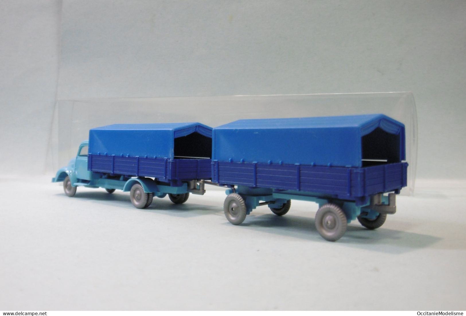 IMU - Camion MAGIRUS 3500 + Remorque Bleu Bâche Bleu HO 1/87 - Véhicules Routiers