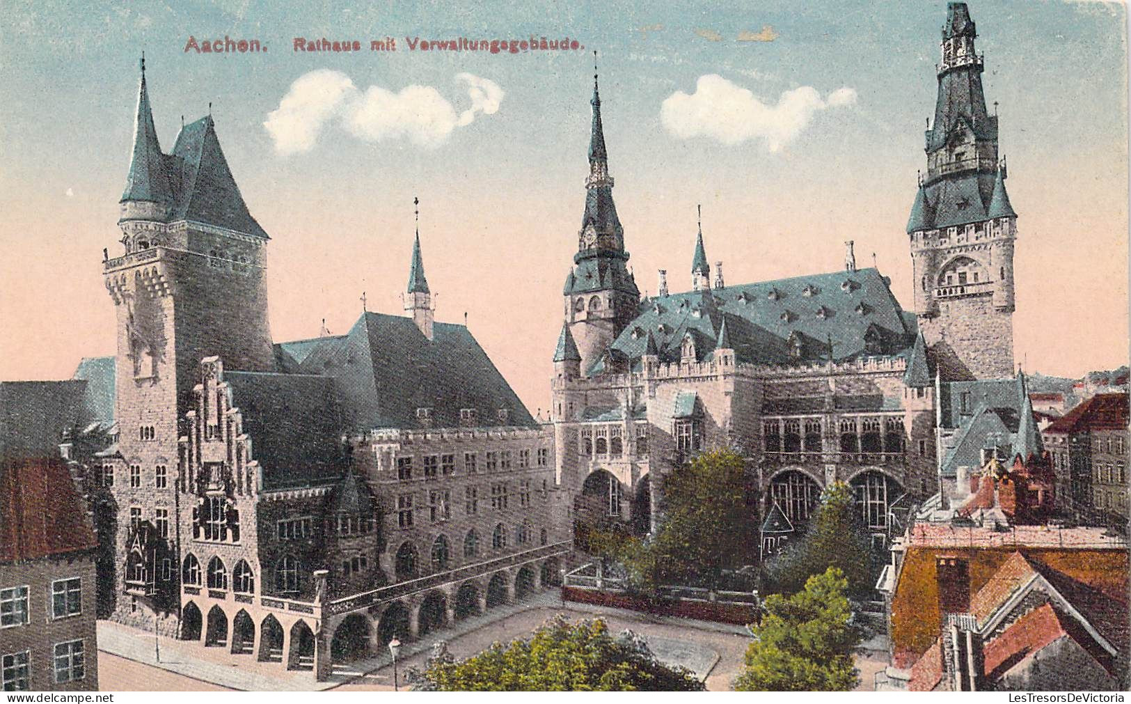 ALLEMAGNE - AACHEN - Rathaus Mit Verwaltungagebaude - Carte Postale Ancienne - Aachen