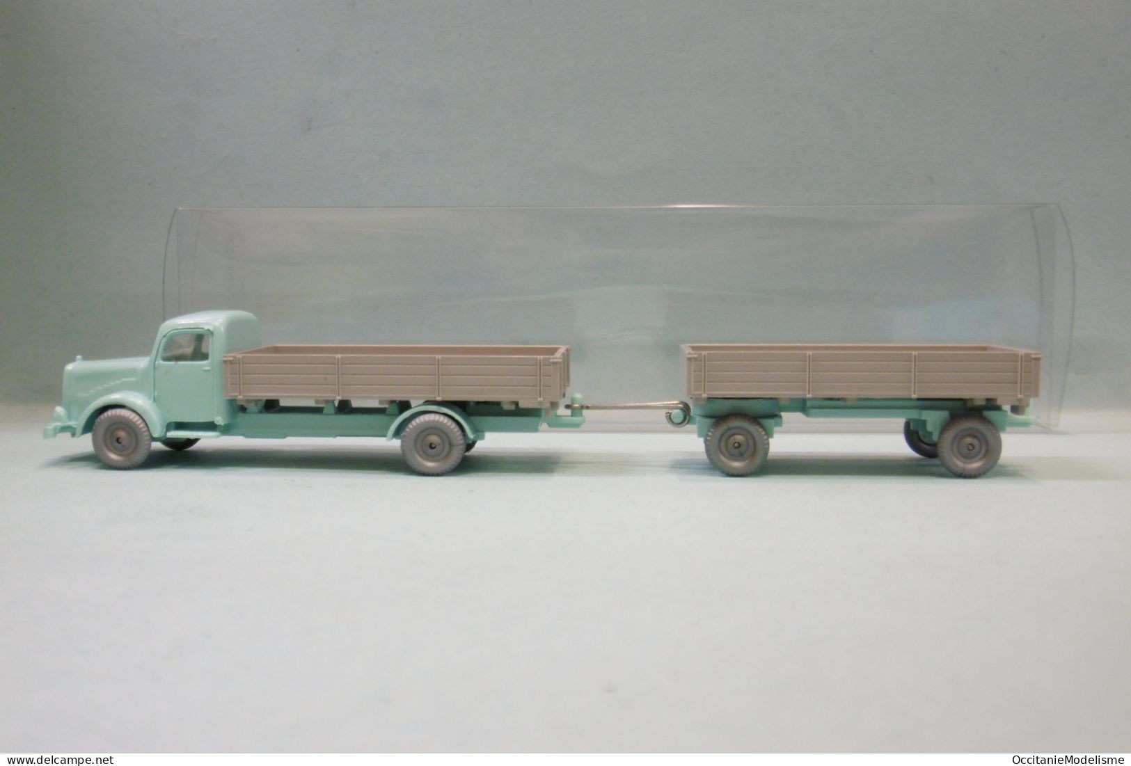 IMU - Camion MERCEDES 5000 + Remorque Turquoise Bâche Bleu HO 1/87 - Véhicules Routiers