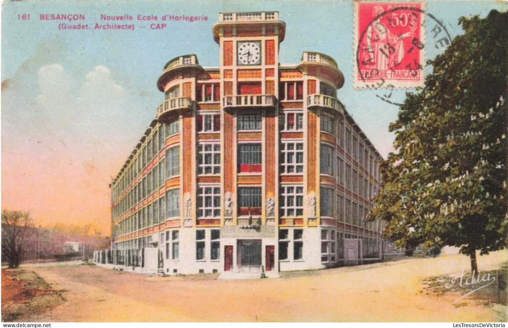 FRANCE - Besançon - Nouvelle école D'Horlogerie (Guadet Architecte) - Colorisé - Carte Postale Ancienne - Besancon