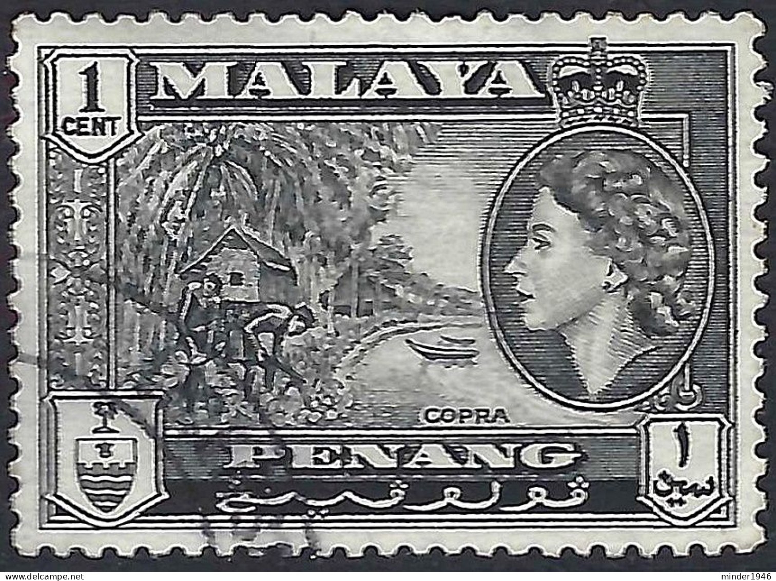 MALAYA PENANG 1957 1c Black SG44 FU - Penang