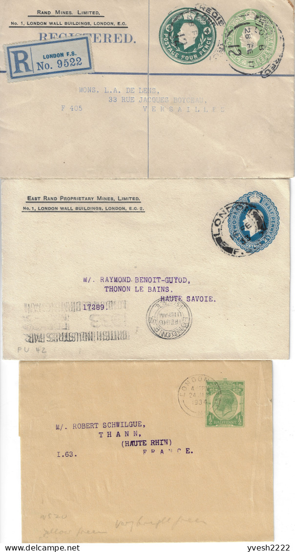 Grande-Bretagne 1899 à 1934. 21 Entiers Postaux TSC. Sociétés De Mines D'or, Pétrole Et Gaz D'Afrique Du Sud - Autres & Non Classés