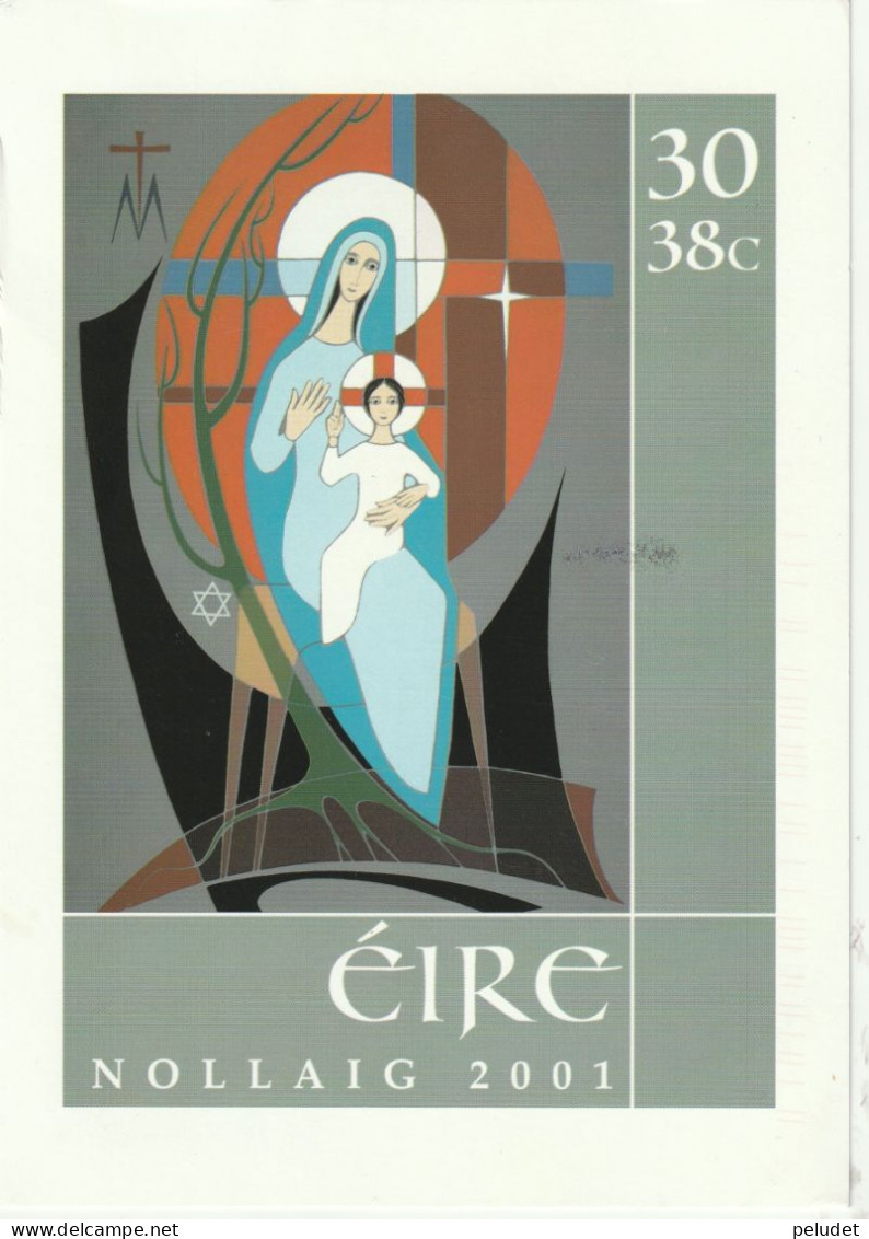 Eire Irland 2001 - Postcard Chritsmas - Irish Stamps -14,8*21 - Interi Postali