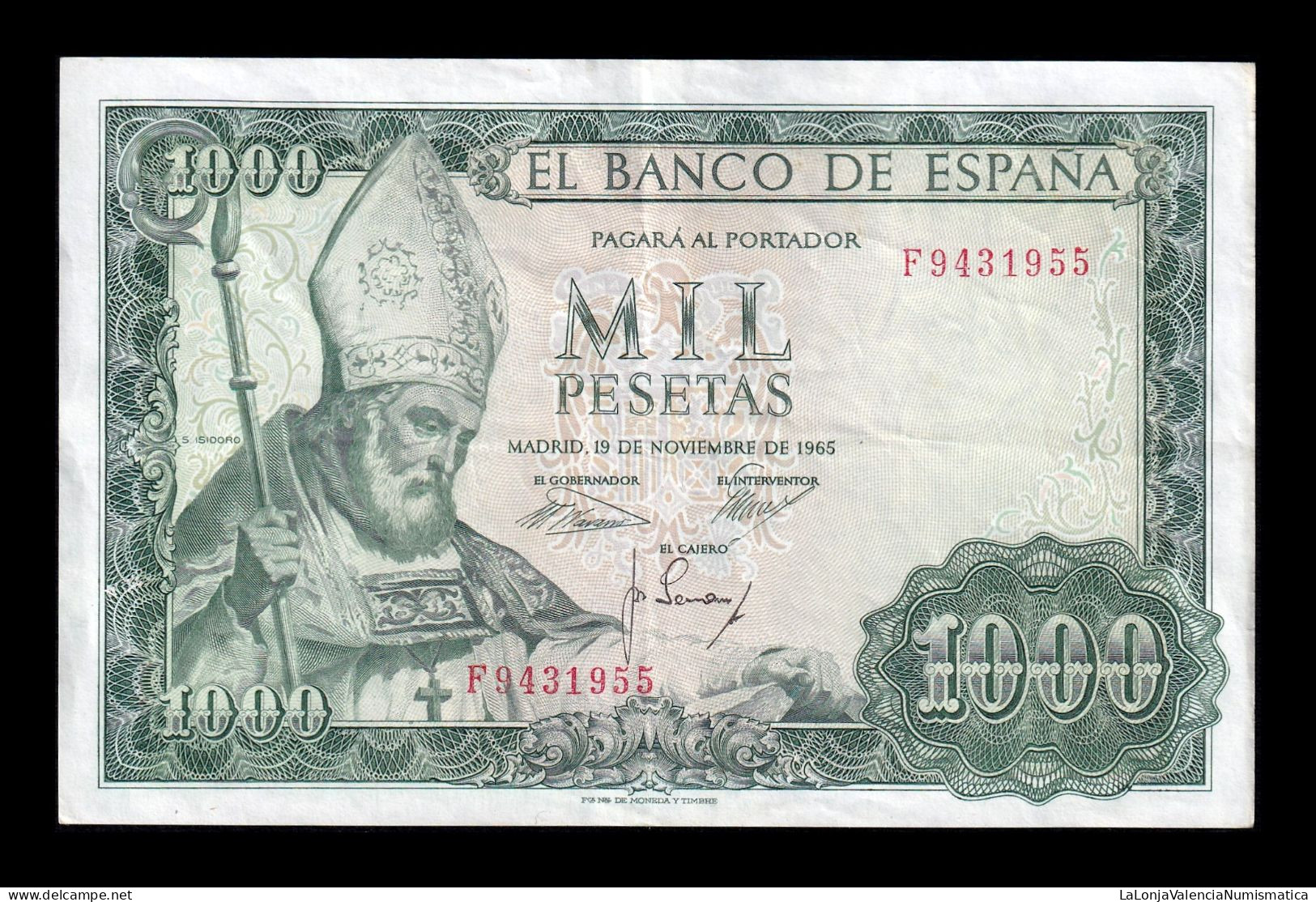 España Spain 1000 Pesetas San Isidoro 1965 Pick 151 Serie F Ebc Xf - 1000 Peseten