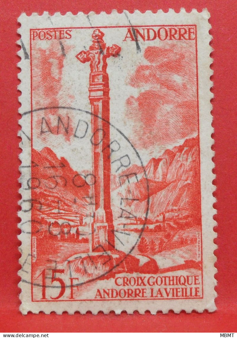 N°150 - 15 Francs - Année 1955 - Timbre Oblitéré Andorre Français - - Usati