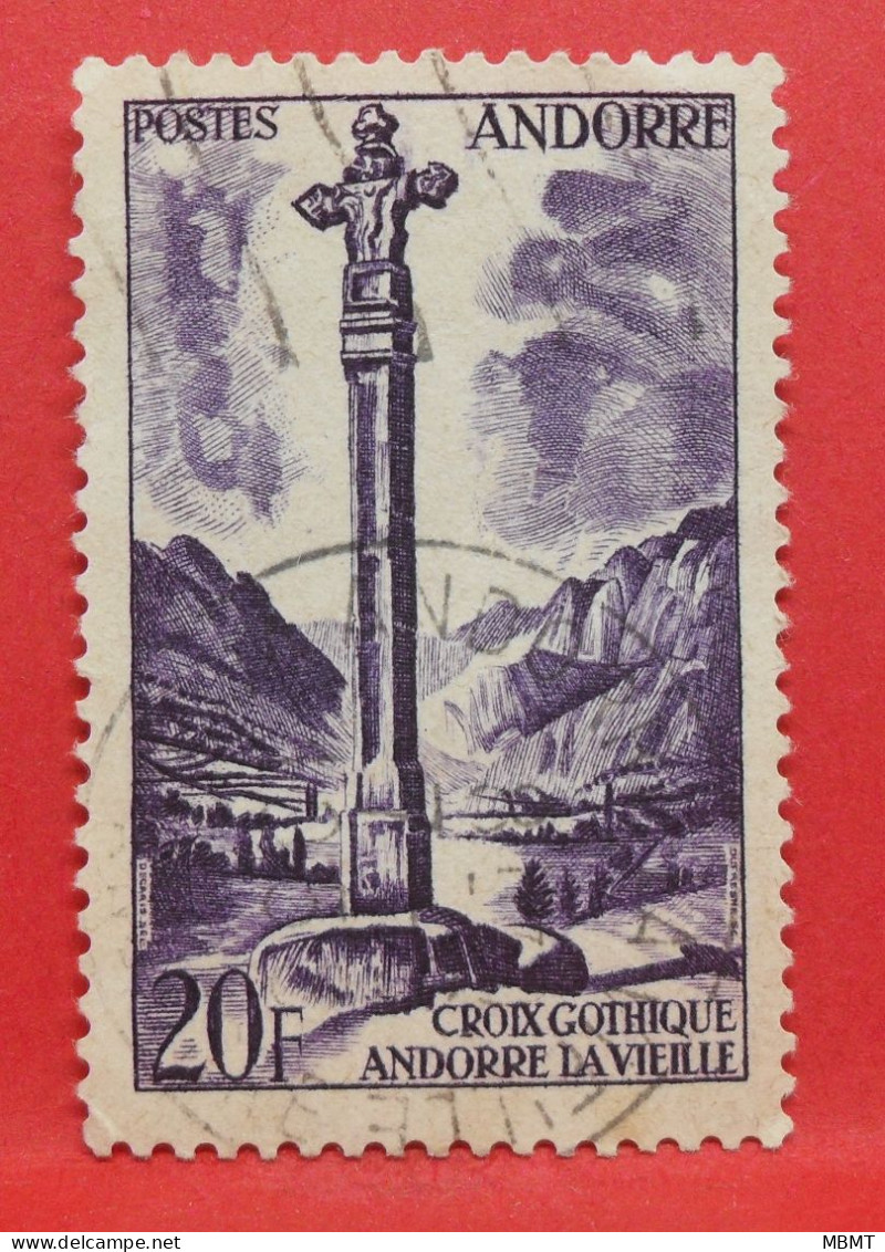 N°152 - 20 Francs - Année 1955 - Timbre Oblitéré Andorre Français - - Usati