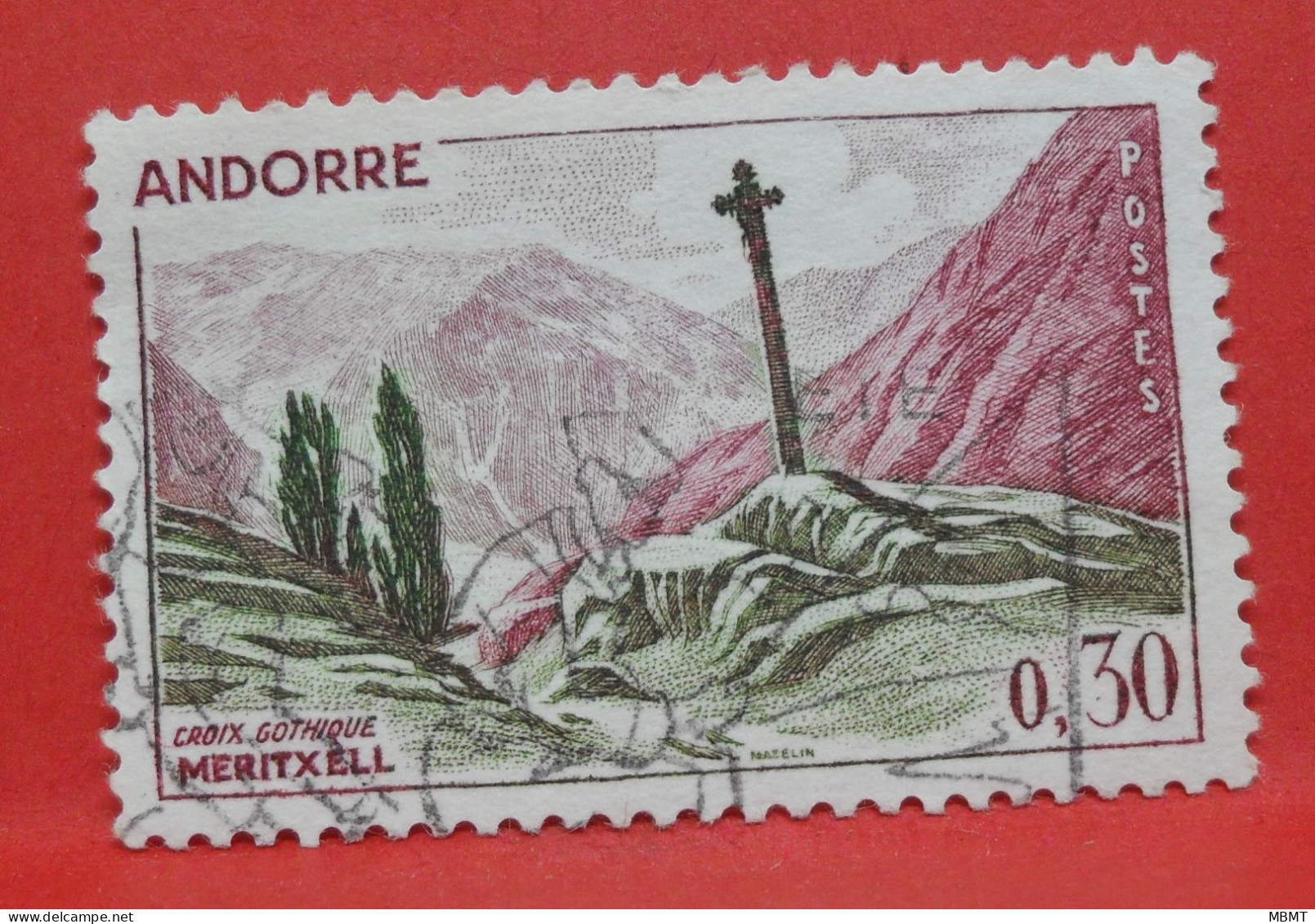 N°169 - 0.30 Francs - Année 1961 - Timbre Oblitéré Andorre Français - - Gebraucht