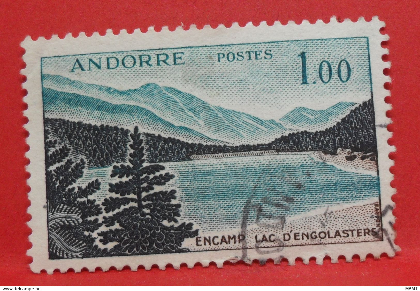 N°174 - 1.00 Franc - Année 1961 - Timbre Oblitéré Andorre Français - - Usati