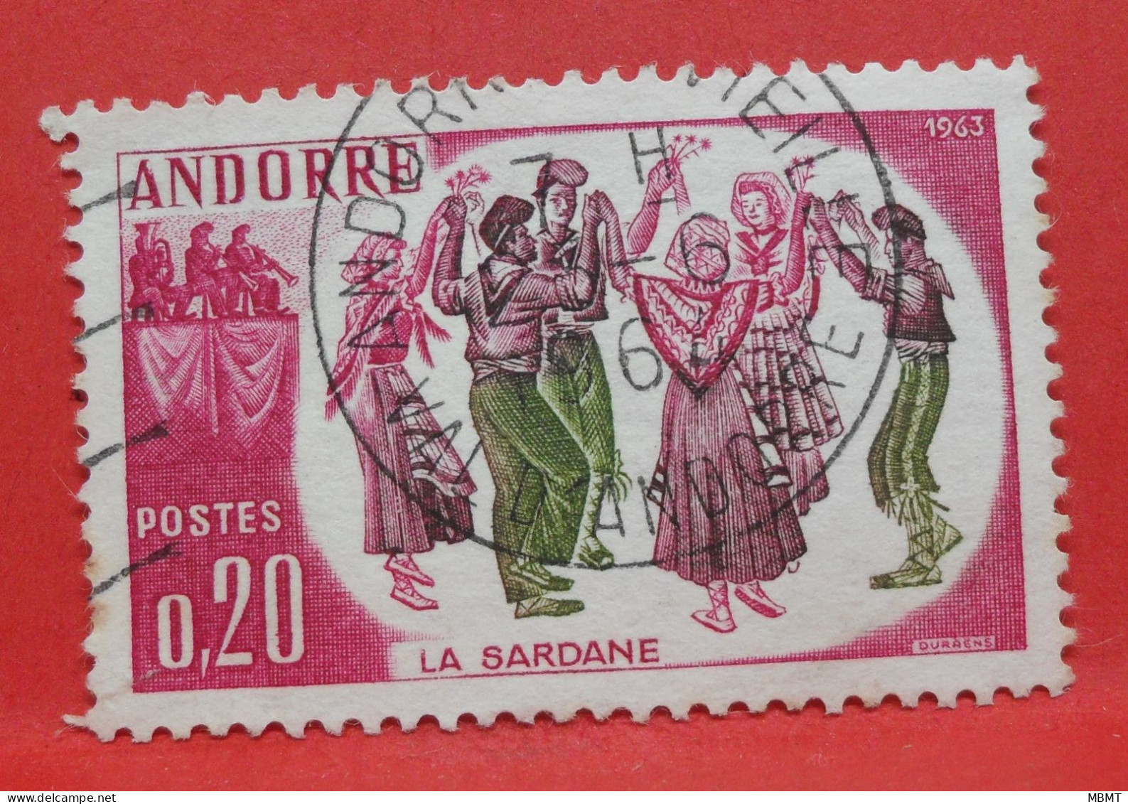 N°179 - 0.20 Franc - Année 1963 - Timbre Oblitéré Andorre Français - - Oblitérés