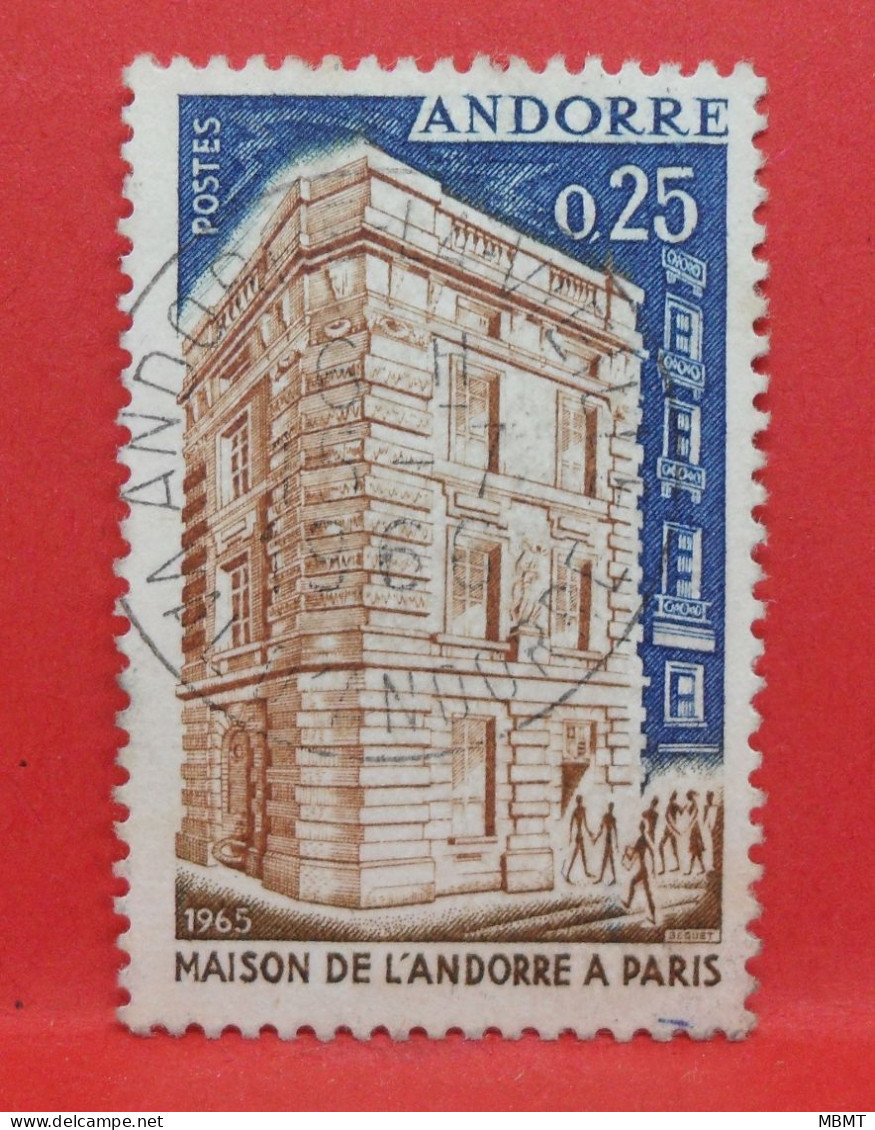 N°194 - 0.25 Franc - Année 1965 - Timbre Oblitéré Andorre Français - - Usados