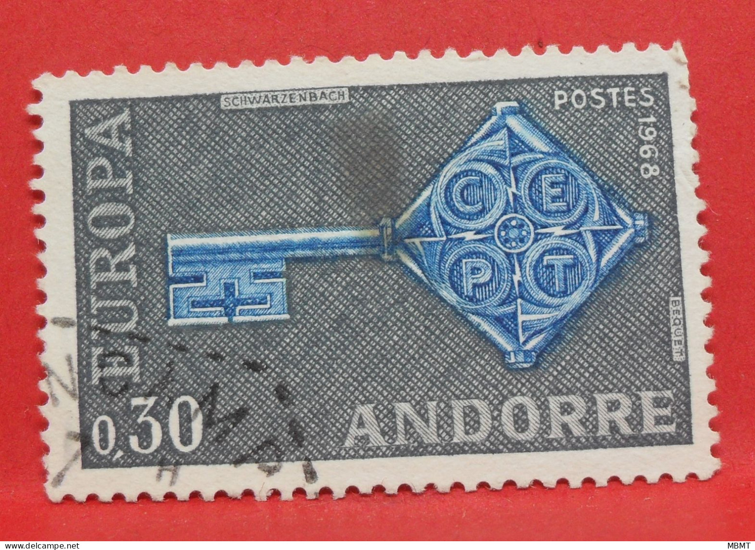 N°208 - 0.30 Franc - Année 1968 - Timbre Oblitéré Andorre Français - - Gebruikt