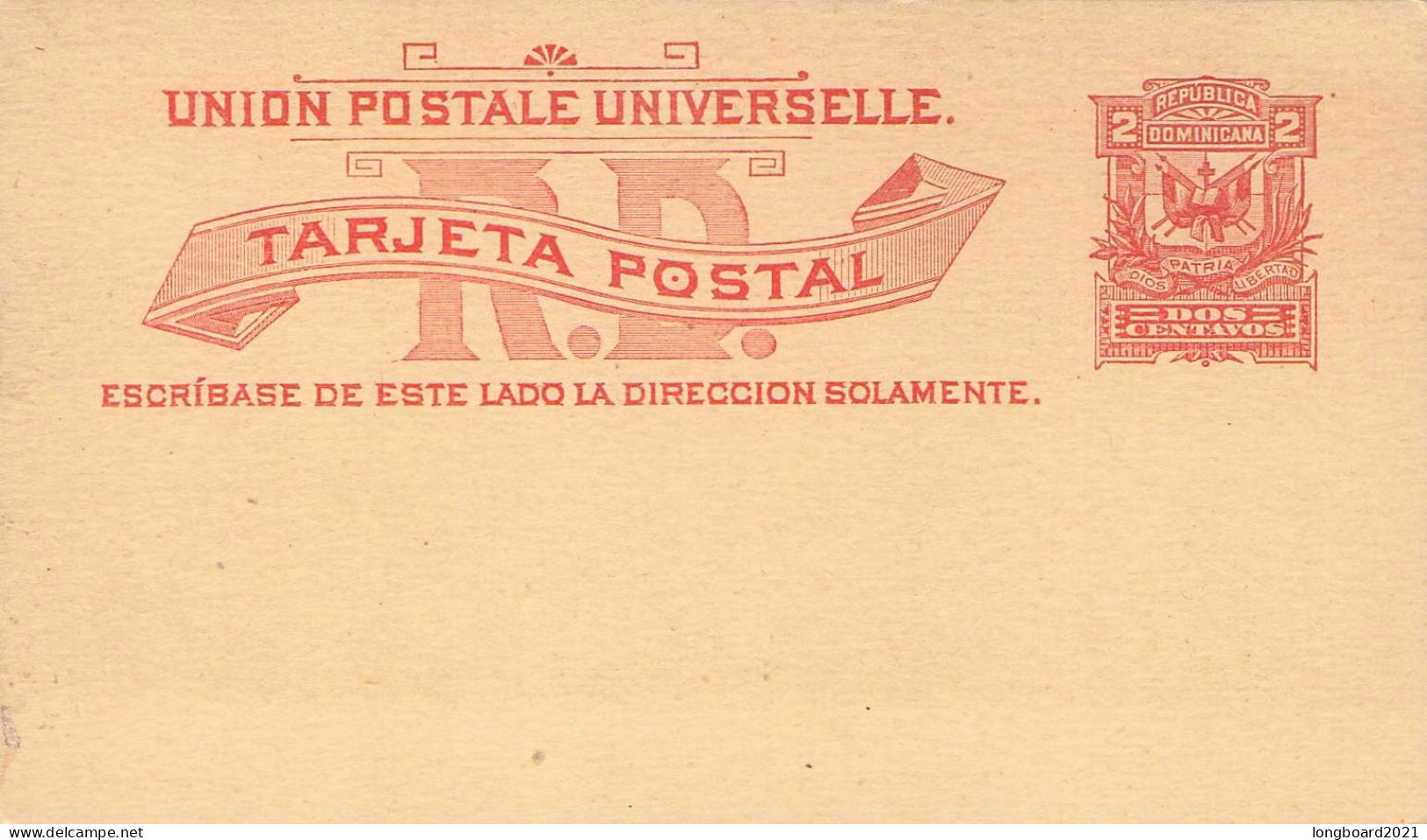 DOMINICAN REP. - TARJETA POSTAL 2 CTVS Unc / *2070 - Dominican Republic