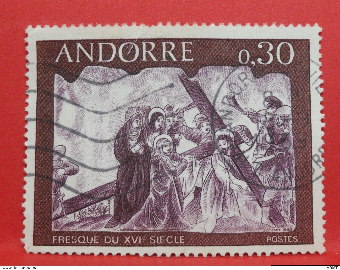 N°211 - 0.30 Franc - Année 1968 - Timbre Oblitéré Andorre Français - - Gebruikt