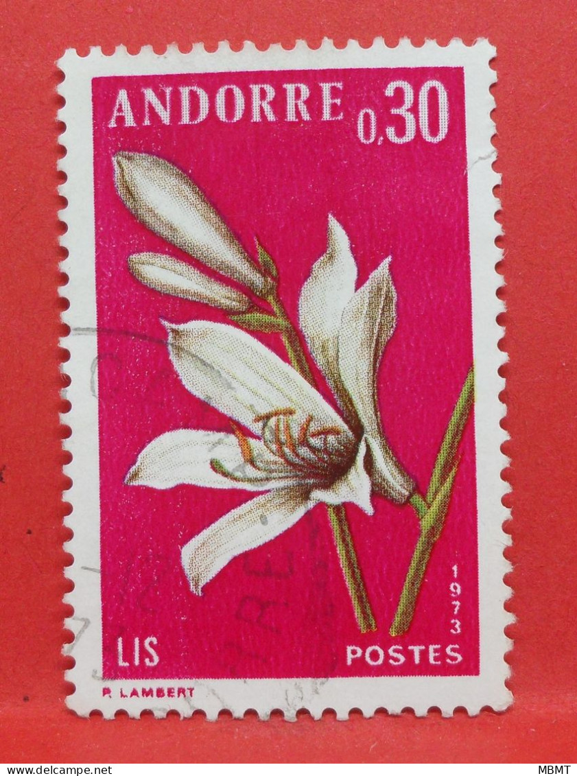 N°250 - 0.30 Franc - Année 1973 - Timbre Oblitéré Andorre Français - - Used Stamps