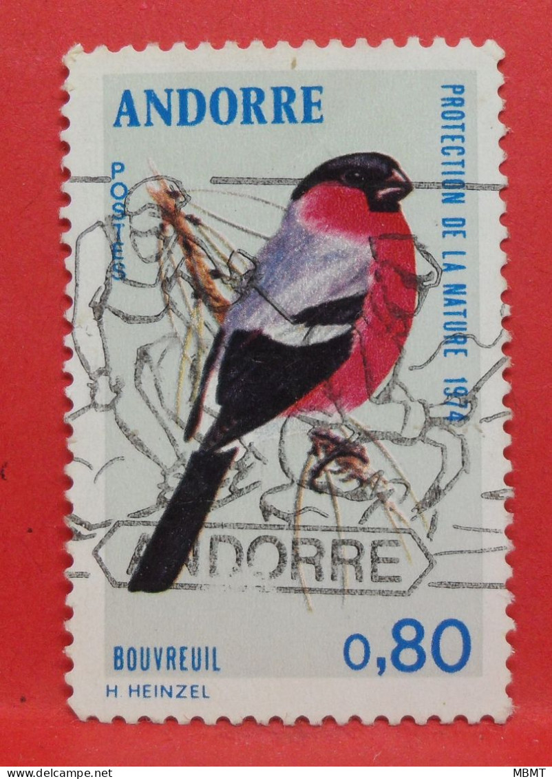 N°262 - 0.80 Franc - Année 1974 - Timbre Oblitéré Andorre Français - - Usados