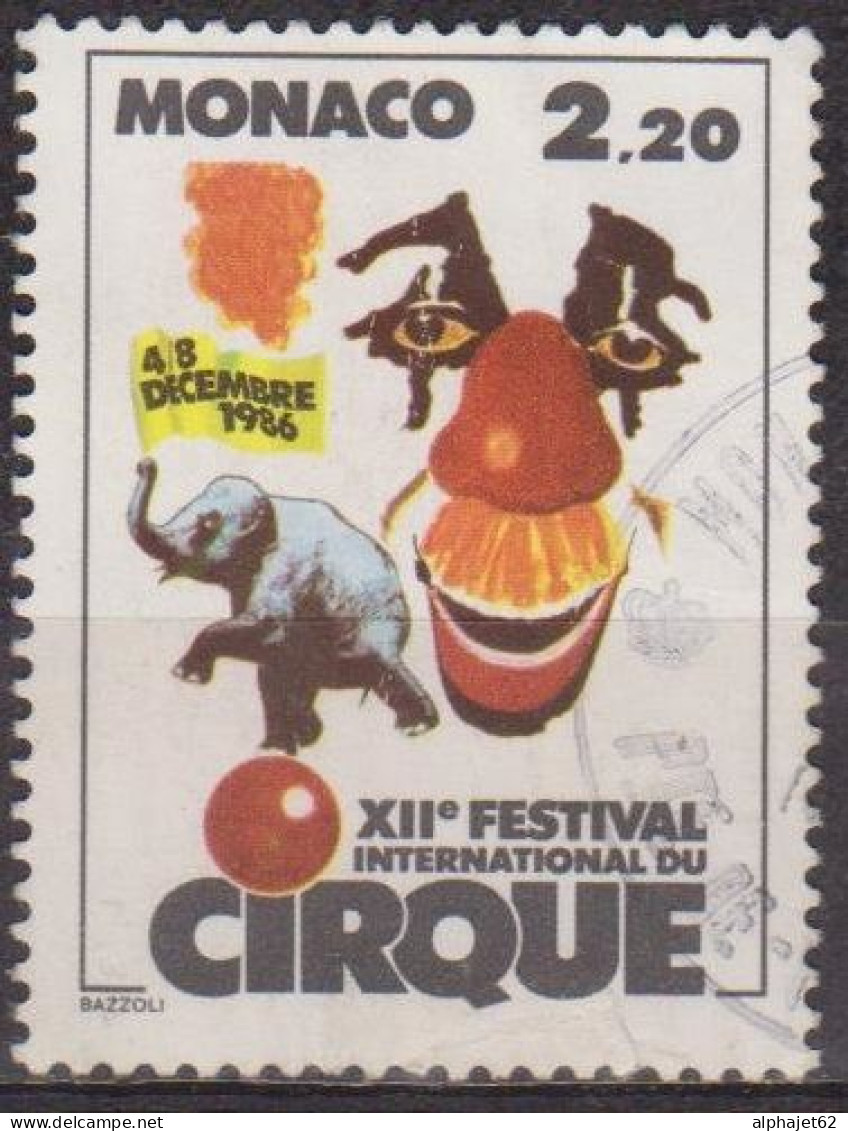 Le Cirque - MONACO - Clown Et éléphant - N° 1550 - 1986 - Usados