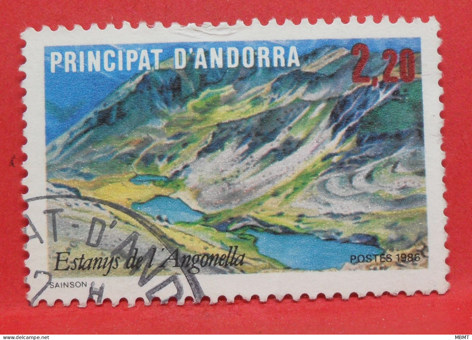 N°372 - 2.20 Francs - Année 1986 - Timbre Oblitéré Andorre Français - - Usati