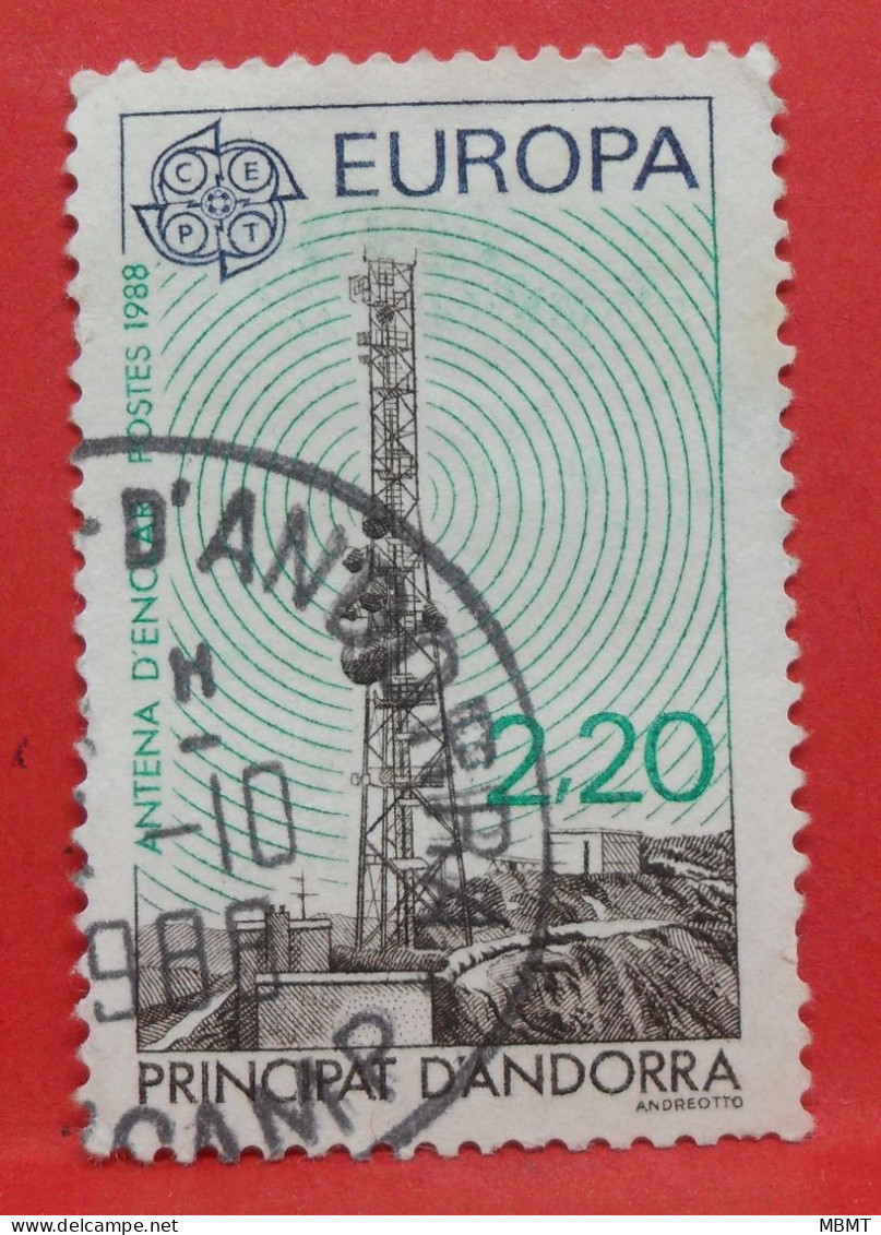 N°390 - 2.20 Francs - Année 1988 - Timbre Oblitéré Andorre Français - - Used Stamps