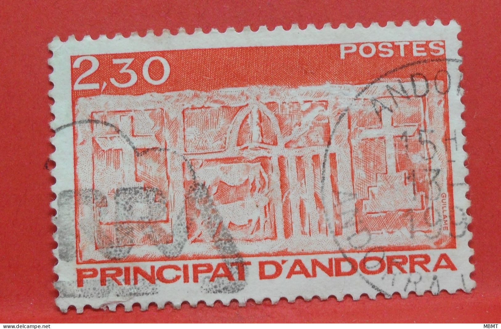 N°408 - 2.30 Francs - Année 1990 - Timbre Oblitéré Andorre Français - - Usados