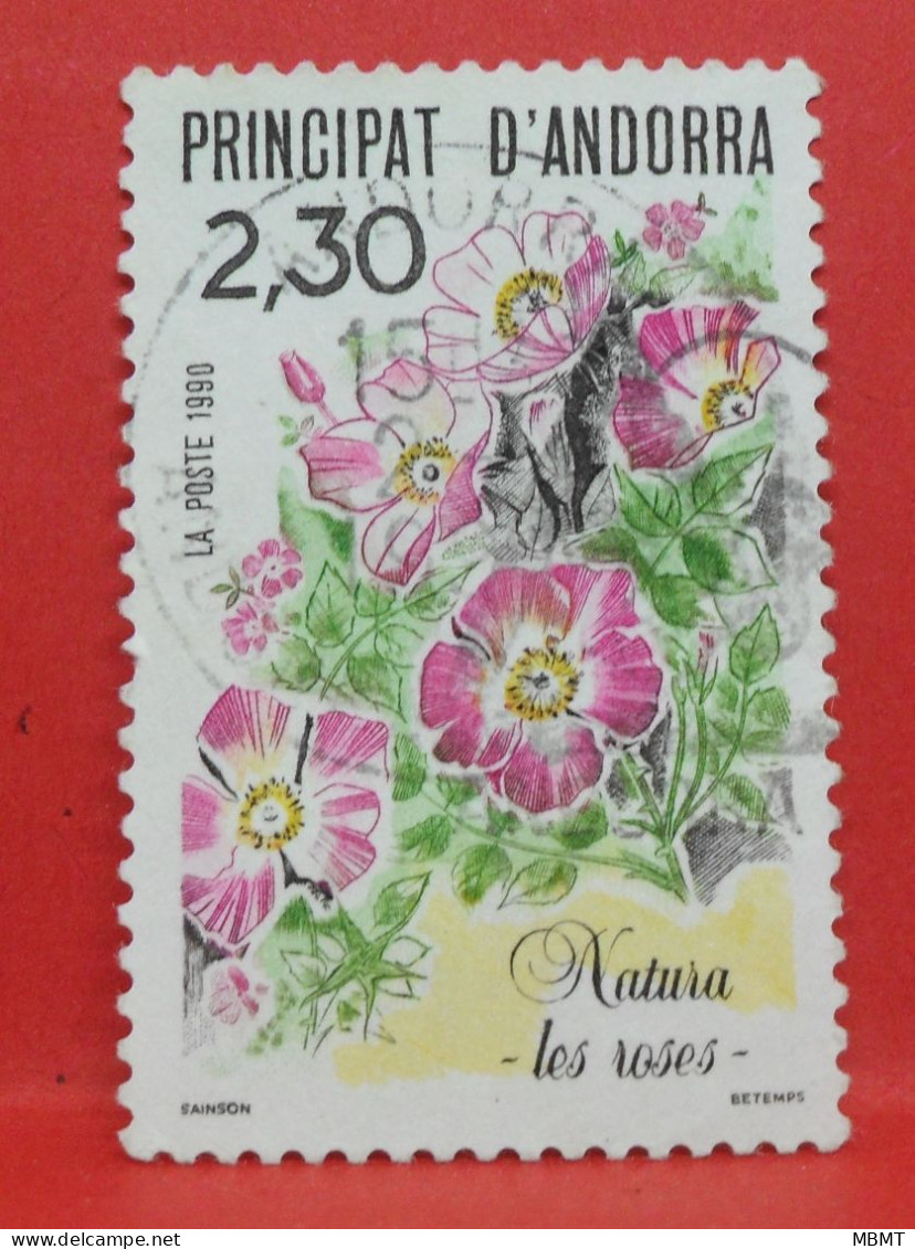 N°414 - 2.30 Francs - Année 1990 - Timbre Oblitéré Andorre Français - - Gebraucht