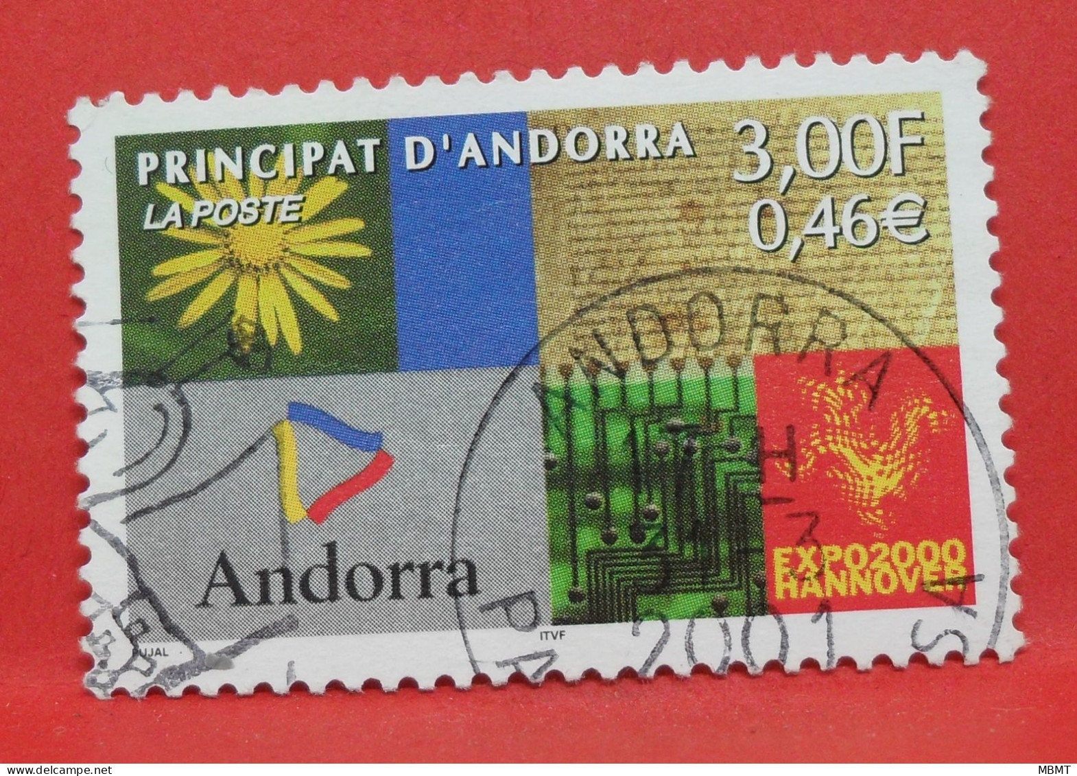 N°557 - 3.00/0.46Fr/€ - Année 2000 - Timbre Oblitéré Andorre Français - - Usati