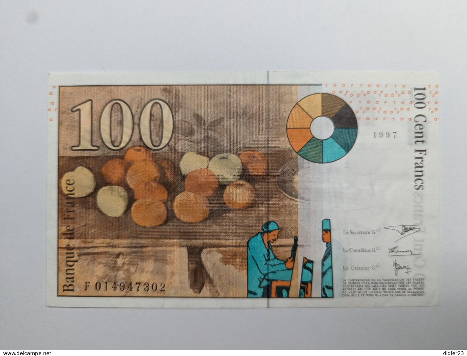 BILLET DE BANQUE FRANCE 100 FRANCS CEZANNE - 200 F 1995-1999 ''Eiffel''