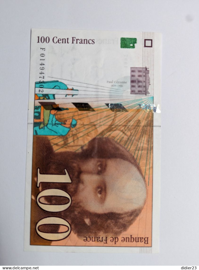 BILLET DE BANQUE FRANCE 100 FRANCS CEZANNE - 200 F 1995-1999 ''Eiffel''