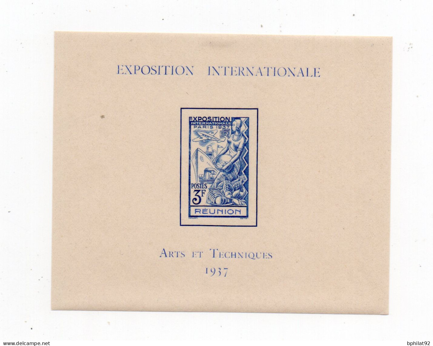!!! RÉUNION, SÉRIE EXPOSITION INTERNATIONALE PARIS 1937, SÉRIE NUMÉRO 149/154* + BLOC FEUILLET NUMÉRO 1* - Neufs