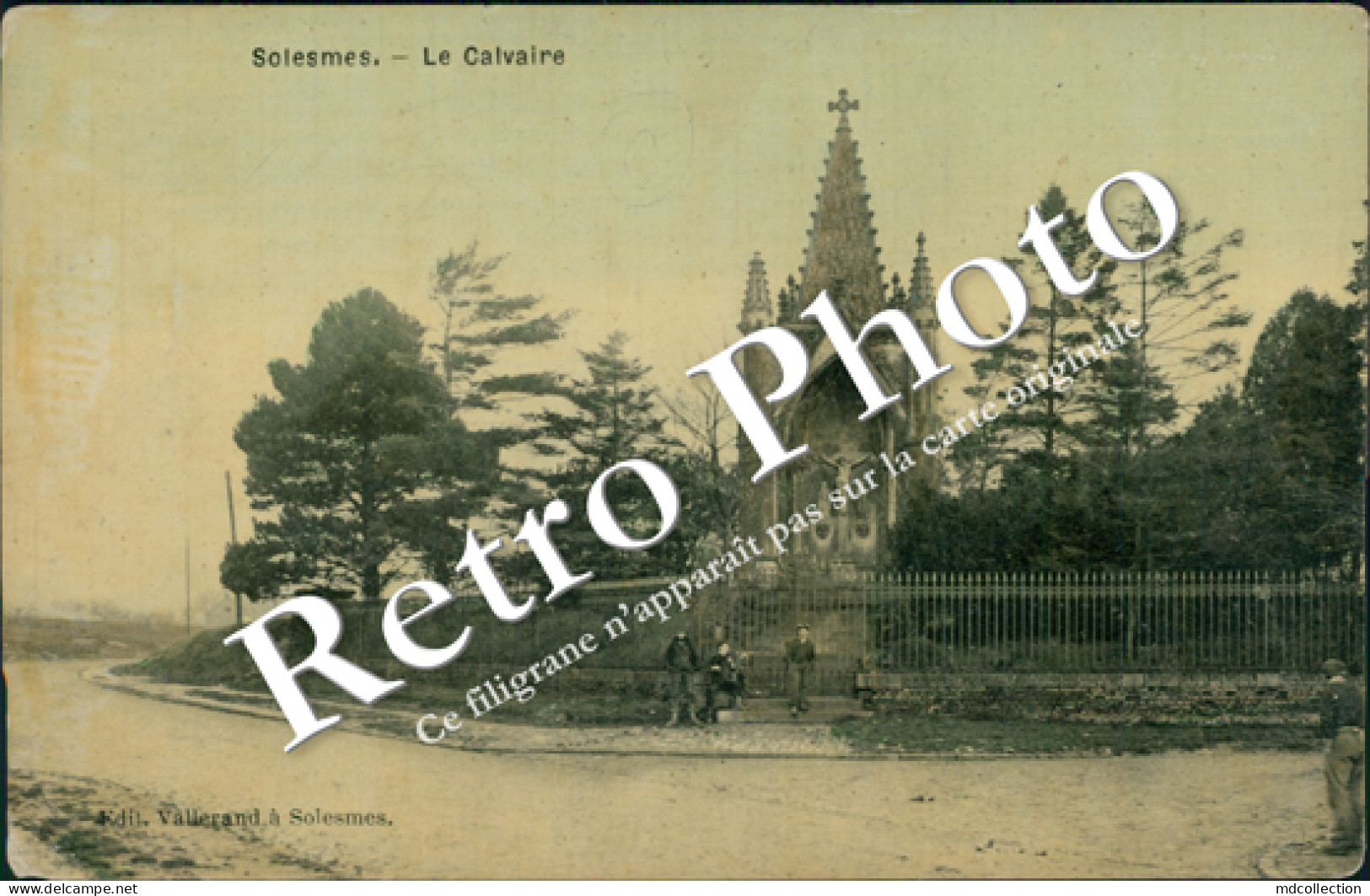 59 SOLESMES /  Le Calvaire / CARTE TOILEE COULEUR ANIMEE - Solesmes