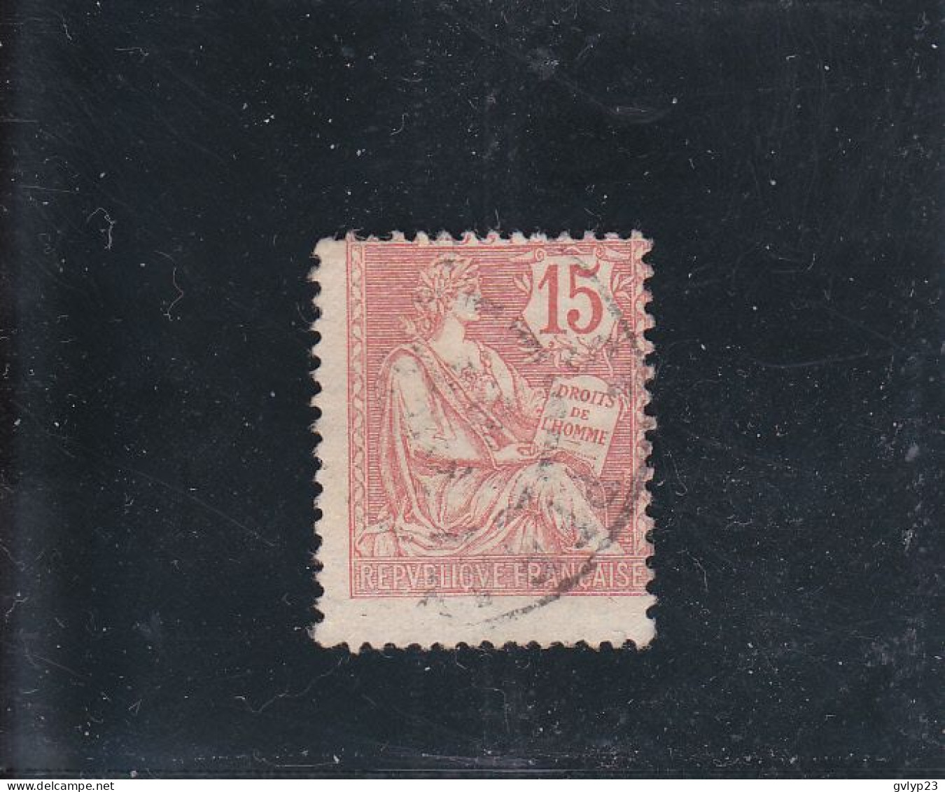 TYPE MOUCHON RETOUCHé/15C VERMILLON/OBLITéRé/QUEUE DU 5 TOUCHANT LE CADRE/ N°125a YVERT ET TELLIER /1902 - Used Stamps