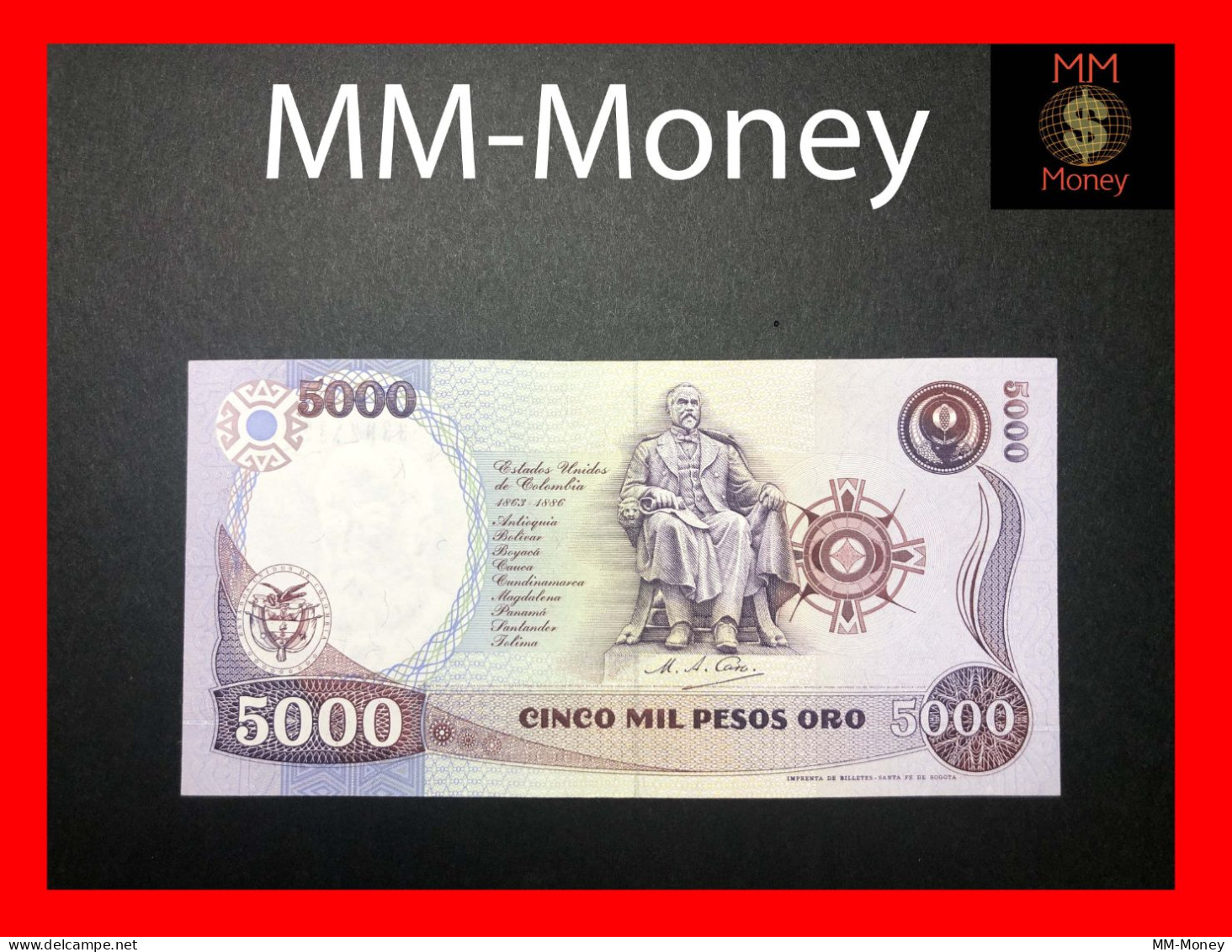 COLOMBIA   5.000  5000 Pesos  4.1.1993   P. 436 A   AU \ UNC - Colombie