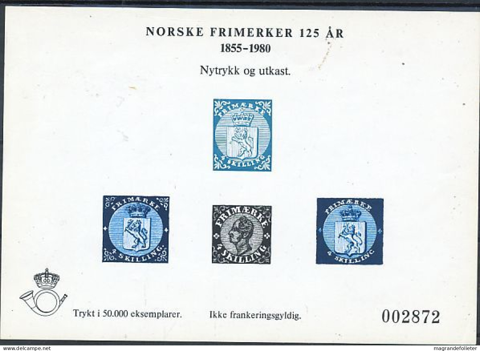 TIMBRE  ZEGEL STAMP  NORVEGE NORGE NOREG BF TIRAGE LIMITE  XX - Blocs-feuillets