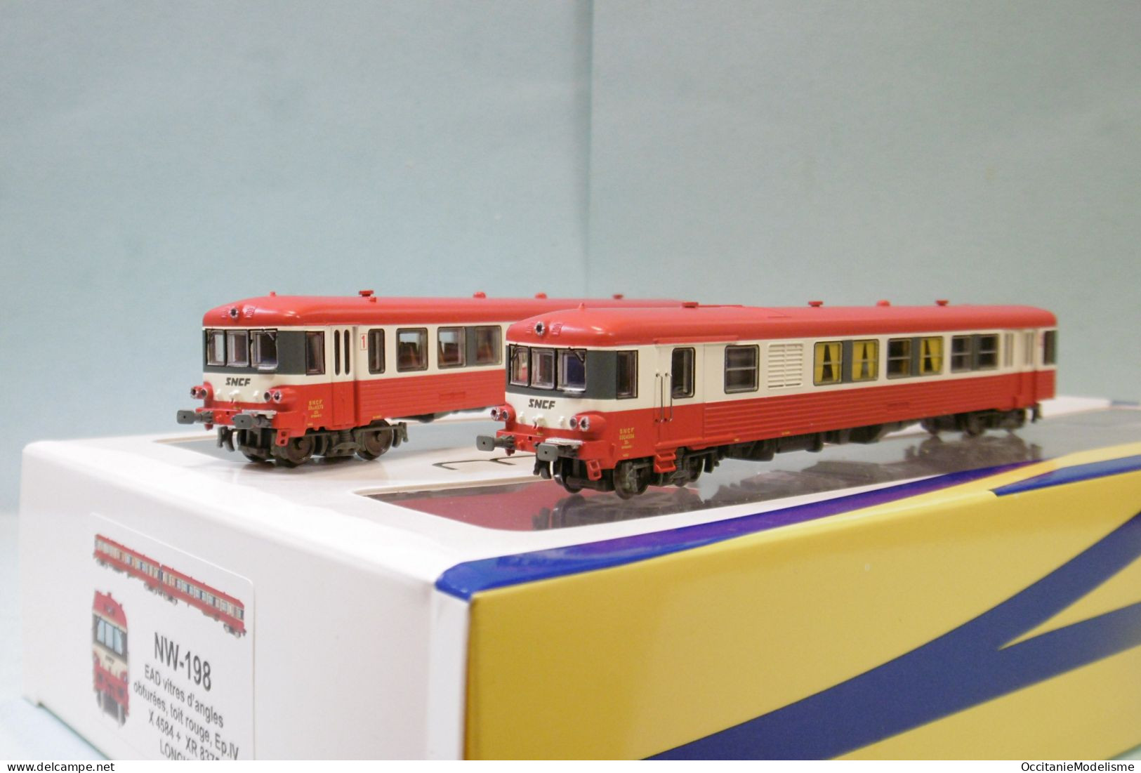 Mikadotrain / REE - Autorail EAD X 4584 + XR 8375 Toit Rouge Longueau SNCF ép. IV Réf. NW-198 Neuf N 1/160 - Locomotives