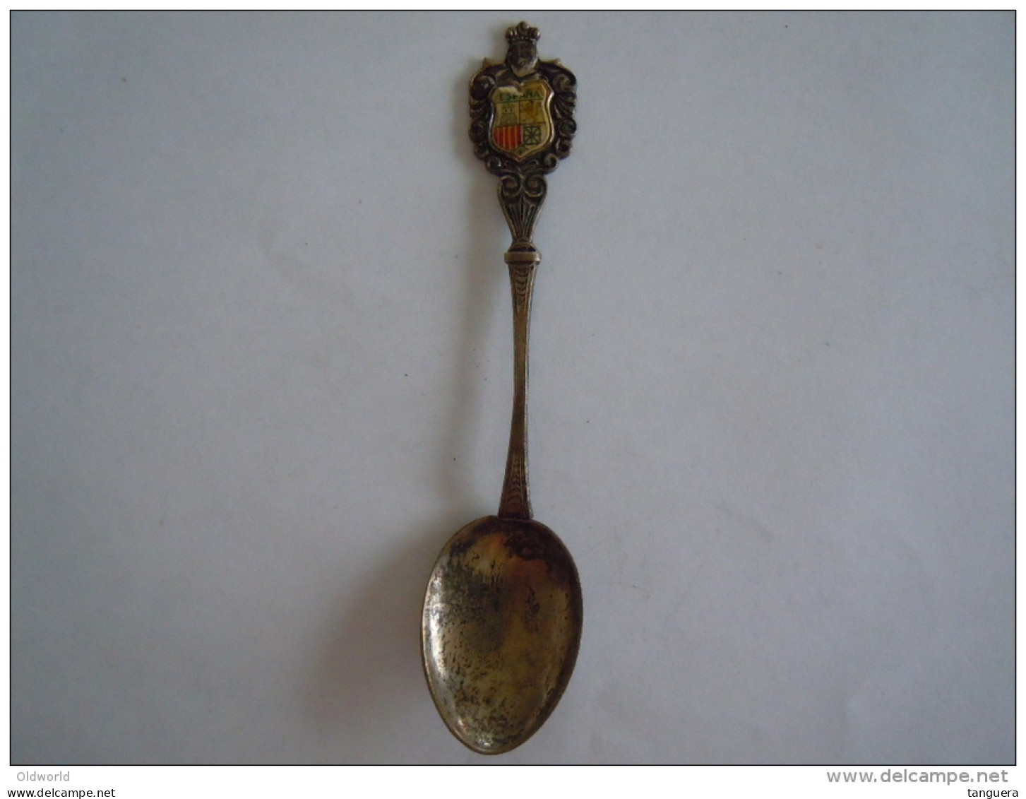 ESPANA Spanje Espagne Armoiries Emaille Abimé Vintage Souvenir Lepel Petite Cuilllère Little Spoon  (ref 39) - Cucchiai