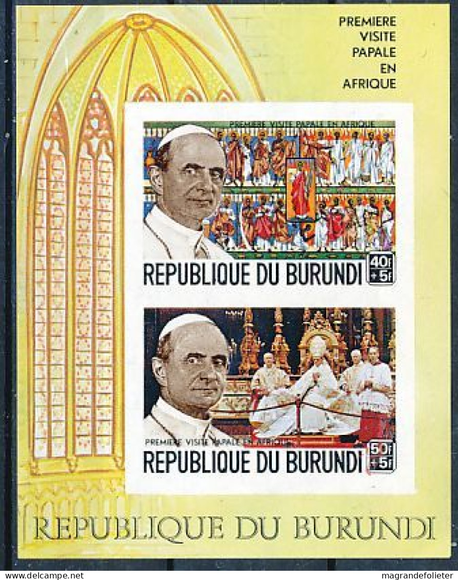 TIMBRE  ZEGEL STAMP REPUBLIQUE DU BURUNDI BF 32A VISITE DU PAPE  XX - Blokken & Velletjes