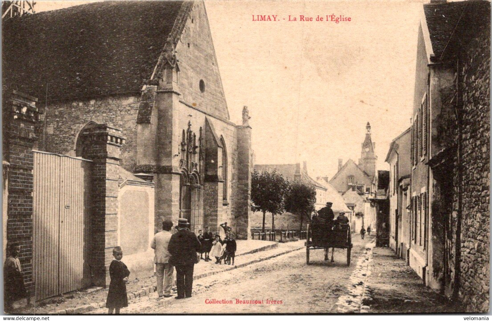 S14032 Cpa 78 Limay - La Rue De L'Eglise - Limay